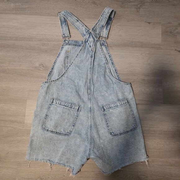 Gap Denim Women's Shortall Light Cancun Bib Overalls Size Large - Picture 2 of 7